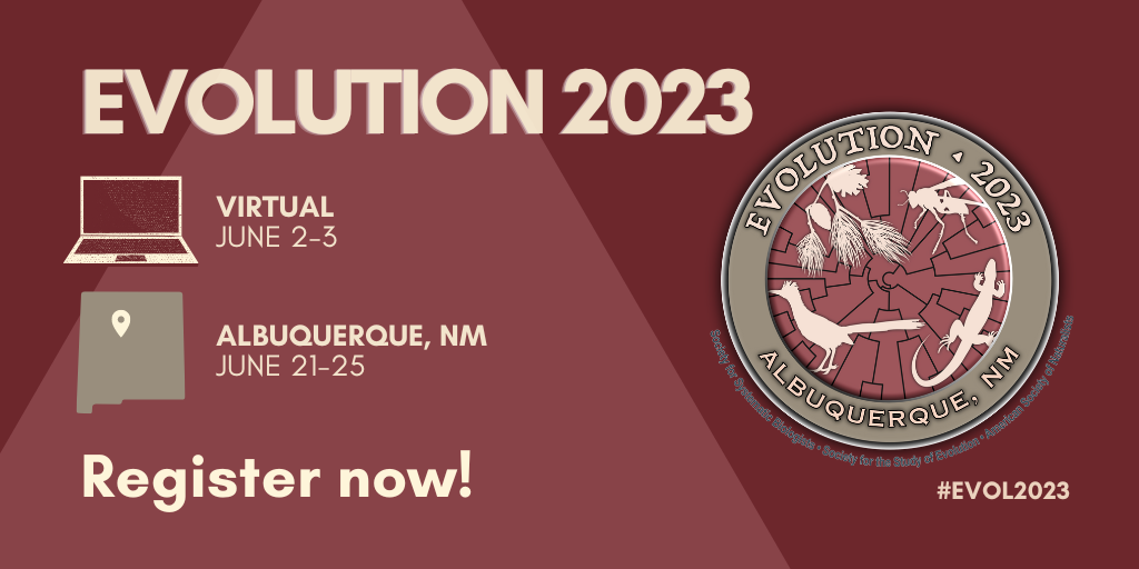 Text: Evolution 2023. Register now!